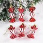 6 tk Candy Cane ripatsid Red Candy Crutch Rippuv jõulupuu kaunistus koju uusaasta kingitused Navidad Noel kaunistused цена и информация | Jõulukaunistused | kaup24.ee