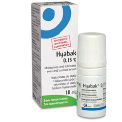Hyabak 10 ml silmatilgad kerge või aeg-ajalt esineva silmakuivuse leevendamiseks hind ja info | Silmatilgad | kaup24.ee
