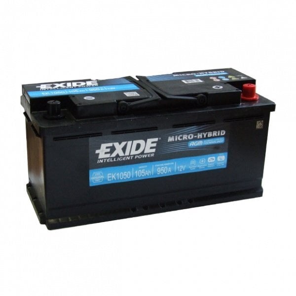 Aku EXIDE AGM Micro-Hybrid EK1050 105Ah 950A hind ja info | Akud | kaup24.ee