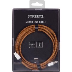 Streetz USB 2.0 „A-mikro B“, 2.0m, oranž / Micro-119 цена и информация | Кабели для телефонов | kaup24.ee