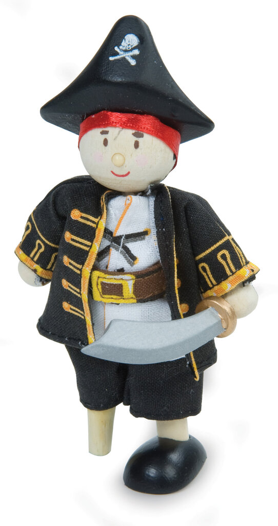 Väike puidust Budkins nukk - Piraat, Le Toy Van BK976 hind ja info | Poiste mänguasjad | kaup24.ee