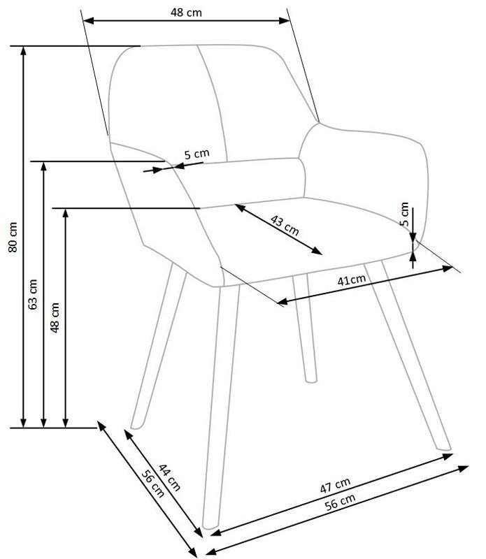 2 tooli komplekt Halmar K283, tumehall hind ja info | Söögilaua toolid, köögitoolid | kaup24.ee