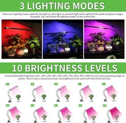 Led Grow valgus toataimedele, kahepealine 40 LED 10 hämardatav цена и информация | Приборы для ухода за лицом | kaup24.ee