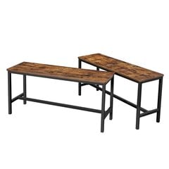 Комплект из 2-х скамеек для столовой Songmics 108 см, коричневый / черный цена и информация | Стулья для кухни и столовой | kaup24.ee