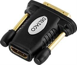 Adapter Deltaco HDMI-11, HDMI 19-pin female - DVI-D male цена и информация | Адаптер Aten Video Splitter 2 port 450MHz | kaup24.ee