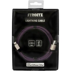 Streetz USB-Lightning iPhone, 1.0m, lilla / IPLH-237 hind ja info | Mobiiltelefonide kaablid | kaup24.ee