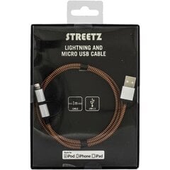 Streetz USB-microUSB+Lightning, 1.0 м, оранжевый / IPLH-241 цена и информация | Borofone 43757-uniw | kaup24.ee