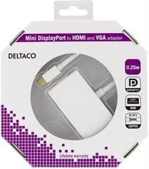 Adapter Deltaco DP-HDMIVGA1-K mini DisplayPort - HDMI and VGA hind ja info | USB jagajad, adapterid | kaup24.ee