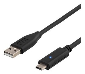 Deltaco USBC-1002-K, USB 2.0 C-A, 0.25 m hind ja info | Deltaco Mobiiltelefonid, foto-, videokaamerad | kaup24.ee