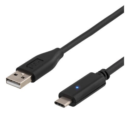 Deltaco USBC-1002-K, USB 2.0 C-A, 0.25 m hind ja info | Mobiiltelefonide kaablid | kaup24.ee