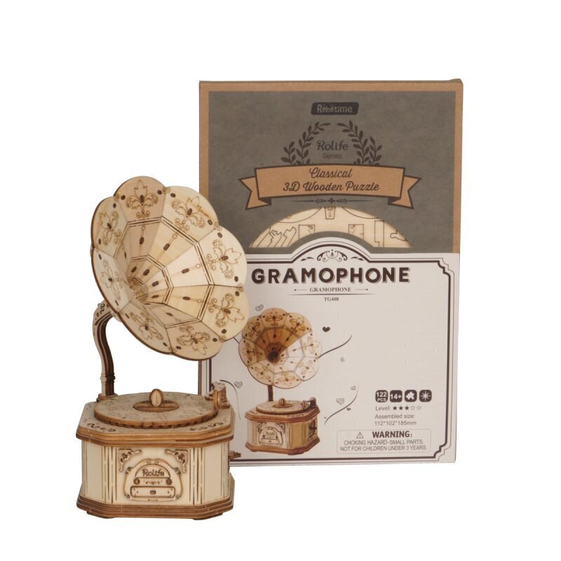 Robotime Gramophone 3D pusle hind ja info | Klotsid ja konstruktorid | kaup24.ee