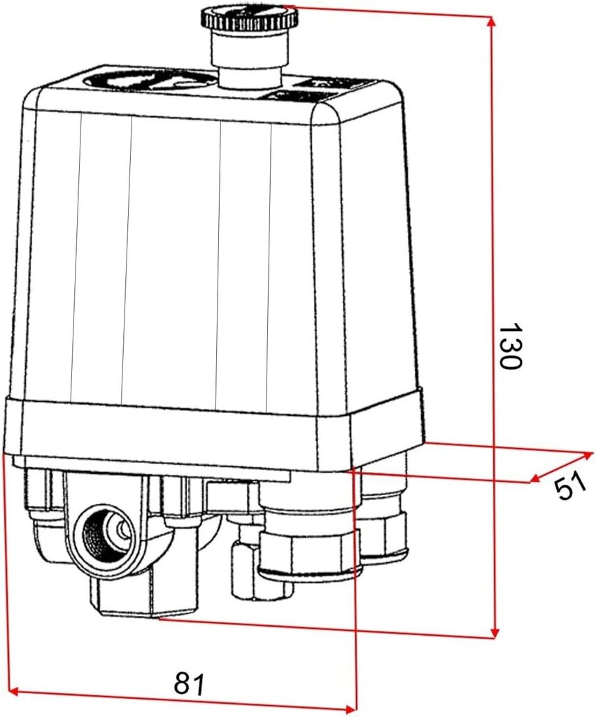 Õhukompressori rõhu lüliti 4 väljundiga 90-120 PSI 240V цена и информация | Kompressorid | kaup24.ee