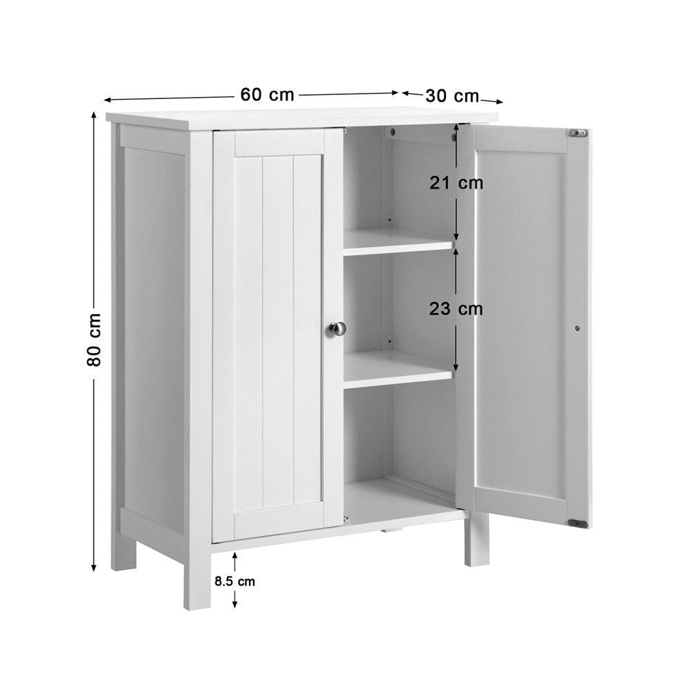 Eraldiseisev vannitoakapp Songmics 80 cm, valge цена и информация | Vannitoakapid | kaup24.ee