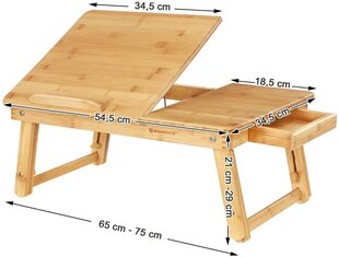 Sülearvuti laud Songmics 54,5x29 cm, pruun цена и информация | Компьютерные, письменные столы | kaup24.ee