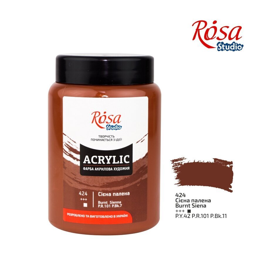 Akrüülvärvid ROSA Studio 400ml, Burnt Sienna цена и информация | Kunstitarbed, voolimise tarvikud | kaup24.ee