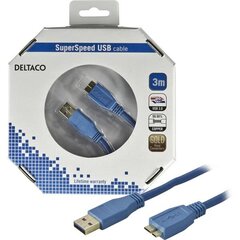 Deltaco USB3-030-K hind ja info | Mobiiltelefonide kaablid | kaup24.ee