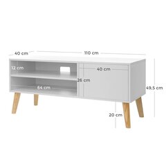 ТВ столик Songmics 110 см, белый/коричневый цена и информация | Тумбы под телевизор | kaup24.ee