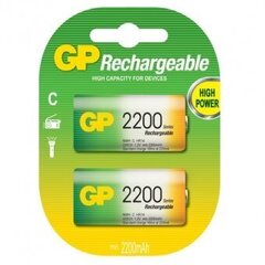GP NiMH 2200 mAh (C) 2 tk. цена и информация | Батарейки | kaup24.ee