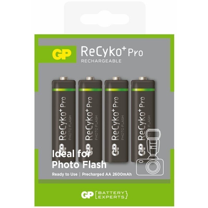 Patareid GP Recyko+ Pro Photo flash 2600 mAh (AA) 4 tk. цена и информация | Patareid | kaup24.ee