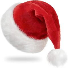 Jõulukübara, Santa Hat,Xmas Puhkuse Müts Täiskasvanutele,Unisex Velvet Classic Santa Santa. hind ja info | Peokaunistused | kaup24.ee