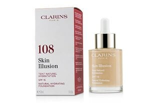 Niisutav vedel jumestuskreem Clarins Skin Illusion SPF 15 30 ml, 108 Sand hind ja info | Jumestuskreemid, puudrid | kaup24.ee