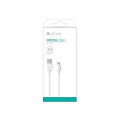 USB kaabel Devia Kintone microUSB 1.0m valge hind ja info | Mobiiltelefonide kaablid | kaup24.ee