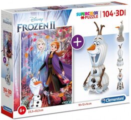 Pusle Clementoni Frozen II 104 tk + 3D Mudel hind ja info | Pusled | kaup24.ee