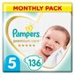 Mähkmed Pampers Premium Monthly Pack 5 suurus 11-16 kg, 136 tk hind ja info | Mähkmed | kaup24.ee