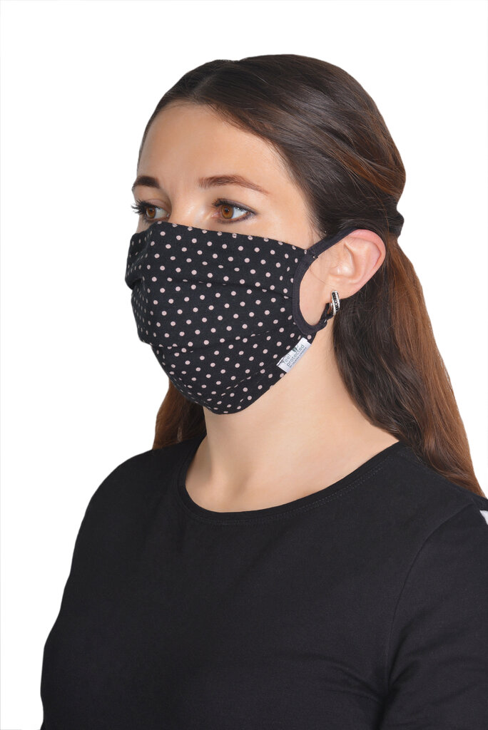 Korduvkasutatav mask (2 tükki) 1017/ONE must( täpiline ) hind ja info | Esmaabi | kaup24.ee