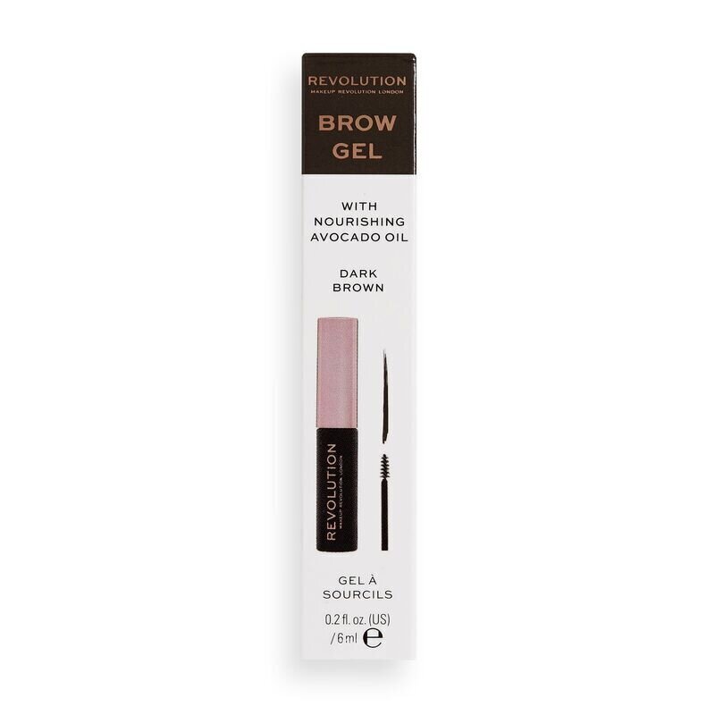 Kulmutušš Makeup Revolution 6 ml, Dark Brown hind ja info | Kulmuvärvid, -pliiatsid | kaup24.ee