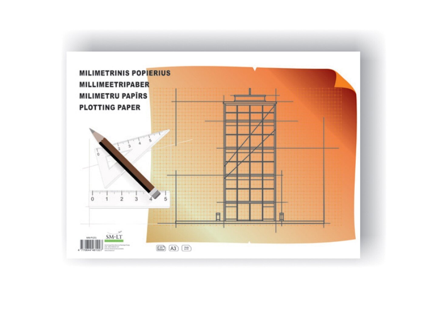 Millimeetripaber A3 20 lehte hind ja info | Vihikud, märkmikud ja paberikaubad | kaup24.ee
