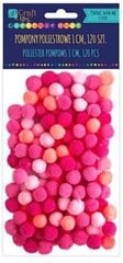 Помпоны акриловые 10 мм, 120 шт., микс розовый цена и информация | Аппликации, декорации, наклейки | kaup24.ee