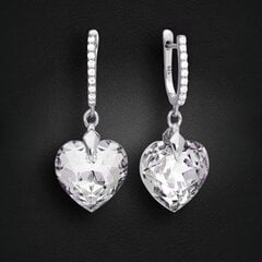 Серебряные серьги "Влюблённое Сердце III R" с кристаллами Swarovski™ цена и информация | Серьги | kaup24.ee