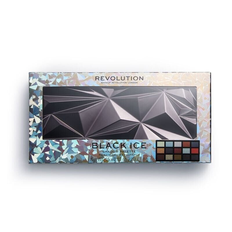 Lauvärvipalett Makeup Revolution London Glass Collection 16.5 g, Black Ice цена и информация | Ripsmetušid, lauvärvid, silmapliiatsid, seerumid | kaup24.ee