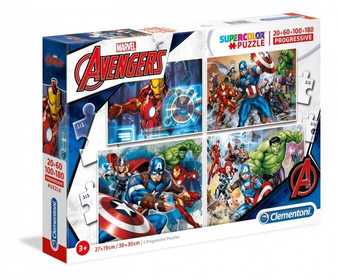 Pusle Clementoni Marvel Avengers 4in1: 20+60+100+180 osa hind ja info | Pusled | kaup24.ee