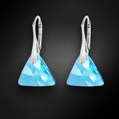 Naiste hõbedased kõrvarõngad DiamondSky „Osiris (Aquamarine)“ Swarovski kristallidega цена и информация | Серьги C Первоначальные Буквы Серьги Полу-Удручение Капля Дангл Столичный Алфавит 18K Золото | kaup24.ee