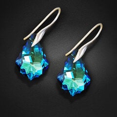 Naiste hõbedased kõrvarõngad DiamondSky "Baroque IV (Bermuda Blue)" Swarovski kristallidega цена и информация | Серьги | kaup24.ee