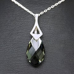 Naiste kaelakee DiamondSky "Baroque (Black Diamond Light Chrome) Swarovski kristallidega hind ja info | Kaelakeed | kaup24.ee
