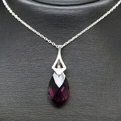 Naiste kaelakee DiamondSky "Baroque (Amethyst Light Chrome) Swarovski kristallidega цена и информация | Украшения на шею | kaup24.ee