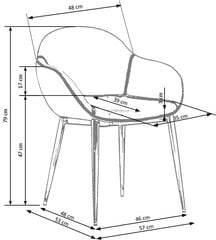 2 tooli komplekt Halmar K304, pruun/hall hind ja info | Söögilaua toolid, köögitoolid | kaup24.ee