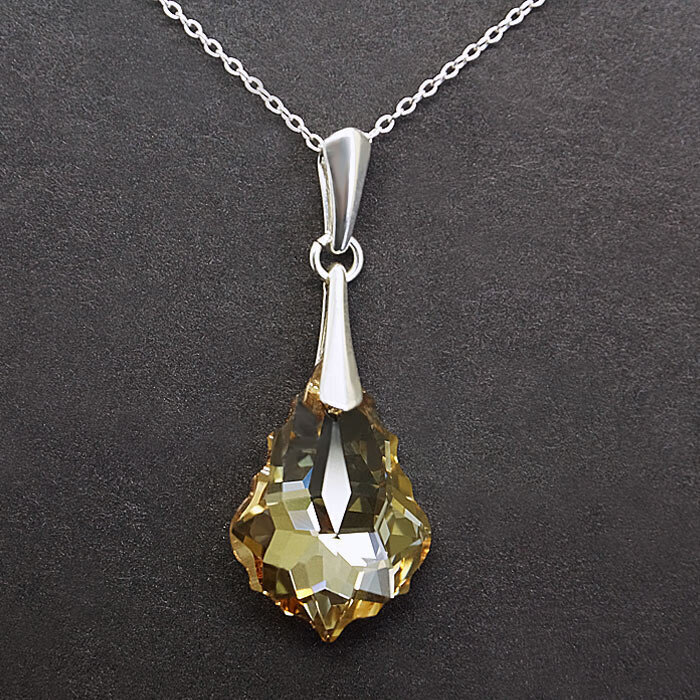 Naiste kaelakee DiamondSky "Baroque (Golden Shadow) Swarovski kristallidega hind ja info | Kaelakeed | kaup24.ee