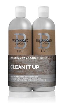 Набор для ухода за волосами для мужчин Tigi Bed Head For Men Clean It Up: шампунь 750 мл + кондиционер 750 мл цена и информация | Шампуни | kaup24.ee