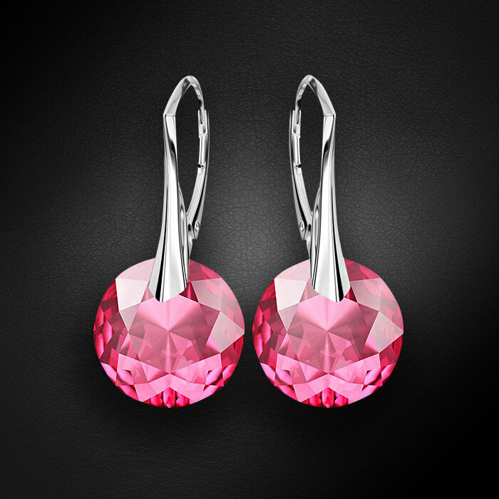 Naiste hõbedased kõrvarõngad DiamondSky "Marianne (Rose)" Swarovski kristallidega цена и информация | Kõrvarõngad | kaup24.ee