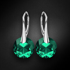 Серебряные серьги "Марианна (Emerald)" с кристаллами Swarovski™ цена и информация | Серьги | kaup24.ee