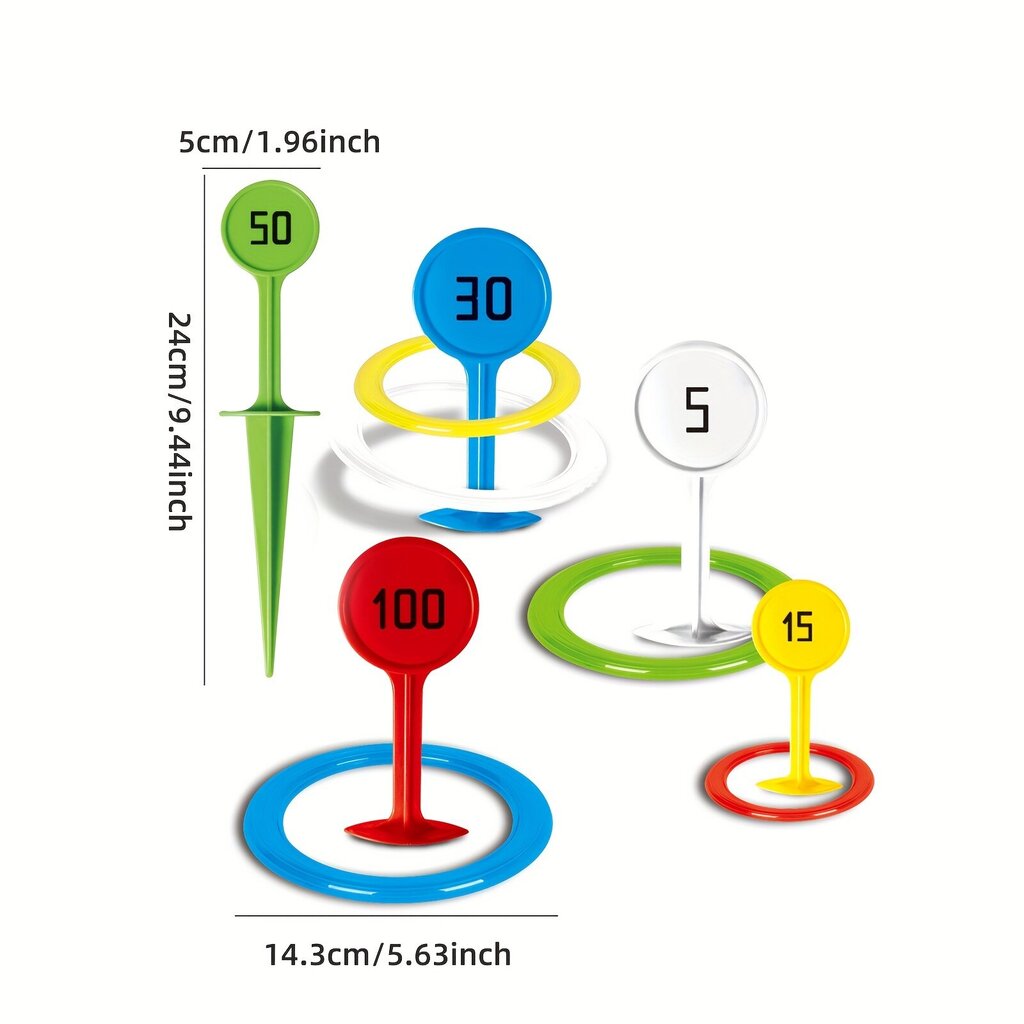 'Välimeetri Mängukomplekt Lastele - Numbritega Rõngasmäng Perenõbuks' hind ja info | Mänguasjad (vesi, rand ja liiv) | kaup24.ee
