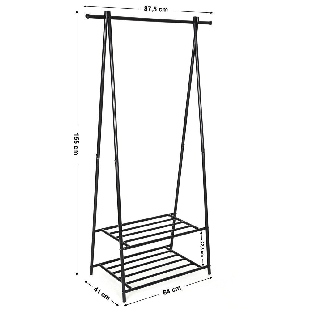 Riidenagi Songmics 155 cm, must цена и информация | Nagid | kaup24.ee