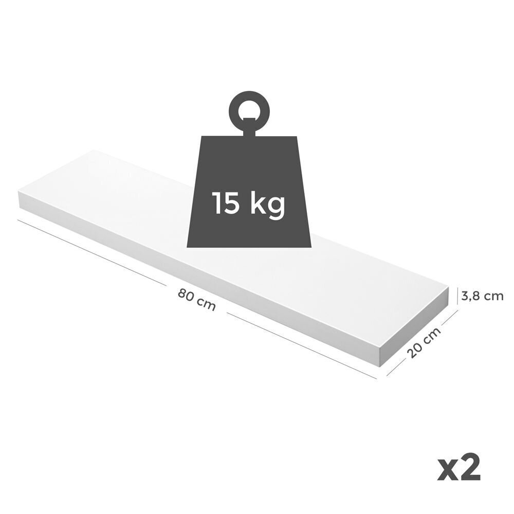 Seinariiul Songmics 80x20 cm, valge hind ja info | Riiulid | kaup24.ee