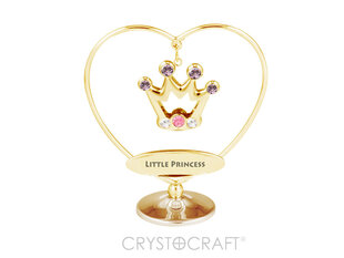 КОРОНА в сердце на подставке, с надписью "LITTLE PRINCESS", c цветными кристаллами SWAROVSKI цена и информация | Детали интерьера | kaup24.ee