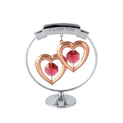 Пара сердец в круге с кристаллами SWAROVSKI "I LOVE YOU" цена и информация | Другие оригинальные подарки | kaup24.ee