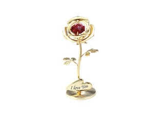 Роза с красным кристаллом SWAROVSKI, золотое покрытие цена и информация | Детали интерьера | kaup24.ee